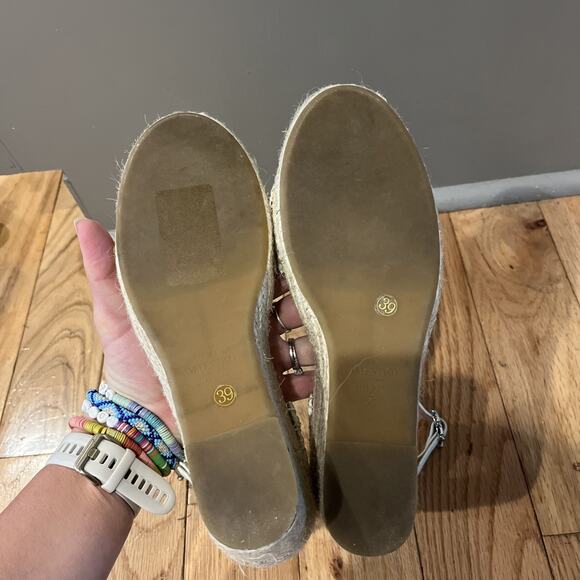 VALENTINO GARAVANI Rockstud Double Leather Wedge Espadrille Sandals Sz 39 / 9 - Picture 13 of 13